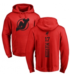 NHL Adidas New Jersey Devils #17 Patrick Maroon Red One Color Backer Pullover Hoodie
