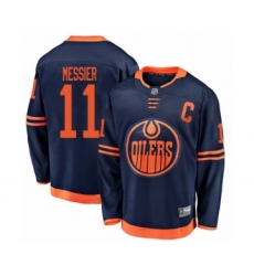 Youth Edmonton Oilers #11 Mark Messier Authentic Navy Blue Alternate Fanatics Branded Breakaway Hockey Jersey