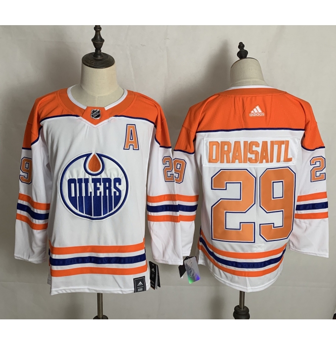Men's Edmonton Oilers #29 Leon Draisaitl White Alternate Hockey Jersey
