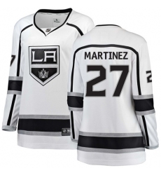 Women's Los Angeles Kings #27 Alec Martinez Authentic White Away Fanatics Branded Breakaway NHL Jersey