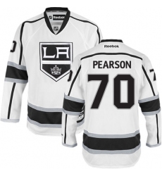 Men's Reebok Los Angeles Kings #70 Tanner Pearson Authentic White Away NHL Jersey