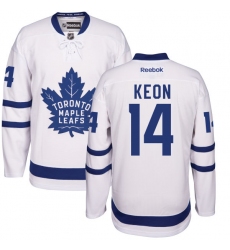 Men's Reebok Toronto Maple Leafs #14 Dave Keon Authentic White Away NHL Jersey