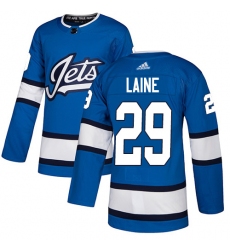 Men's Adidas Winnipeg Jets #29 Patrik Laine Authentic Blue Alternate NHL Jersey