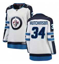 Women's Winnipeg Jets #34 Michael Hutchinson Fanatics Branded White Away Breakaway NHL Jersey