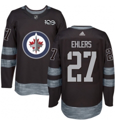 Men's Adidas Winnipeg Jets #27 Nikolaj Ehlers Premier Black 1917-2017 100th Anniversary NHL Jersey