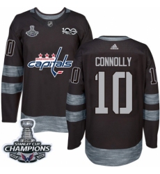 Men's Adidas Washington Capitals #10 Brett Connolly Authentic Black 1917-2017 100th Anniversary 2018 Stanley Cup Final Champions NHL Jersey