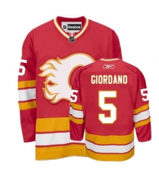 Men's Reebok Calgary Flames #5 Mark Giordano Premier Red Third NHL Jersey