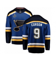Men's St. Louis Blues #9 Shayne Corson Fanatics Branded Royal Blue Home Breakaway 2019 Stanley Cup Champions Hockey Jersey
