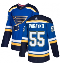 Youth Adidas St. Louis Blues #55 Colton Parayko Premier Royal Blue Home NHL Jersey