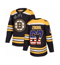 Youth Boston Bruins #67 Jakub Zboril Authentic Black USA Flag Fashion 2019 Stanley Cup Final Bound Hockey Jersey