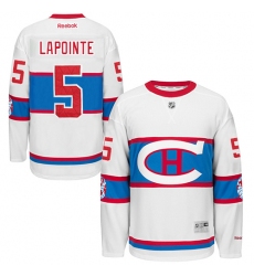 Men's Reebok Montreal Canadiens #5 Guy Lapointe Premier White 2016 Winter Classic NHL Jersey