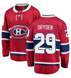 Men's Montreal Canadiens #29 Ken Dryden Authentic Red Home Fanatics Branded Breakaway NHL Jersey