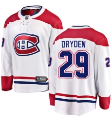 Men's Montreal Canadiens #29 Ken Dryden Authentic White Away Fanatics Branded Breakaway NHL Jersey
