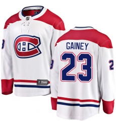 Men's Montreal Canadiens #23 Bob Gainey Authentic White Away Fanatics Branded Breakaway NHL Jersey