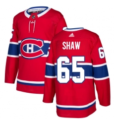 Youth Adidas Montreal Canadiens #65 Andrew Shaw Premier Red Home NHL Jersey