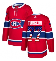 Youth Adidas Montreal Canadiens #77 Pierre Turgeon Authentic Red USA Flag Fashion NHL Jersey