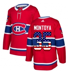 Men's Adidas Montreal Canadiens #35 Al Montoya Authentic Red USA Flag Fashion NHL Jersey