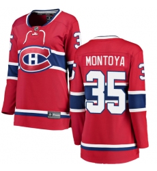 Women's Montreal Canadiens #35 Al Montoya Authentic Red Home Fanatics Branded Breakaway NHL Jersey