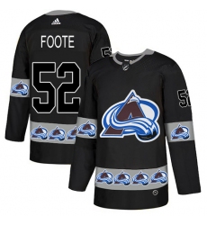 Men's Adidas Colorado Avalanche #52 Adam Foote Authentic Black Team Logo Fashion NHL Jersey