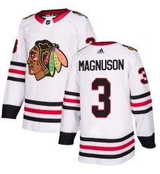 Youth Adidas Chicago Blackhawks #3 Keith Magnuson Authentic White Away NHL Jersey