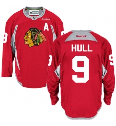 Men's Reebok Chicago Blackhawks #9 Bobby Hull Premier Red Practice NHL Jersey