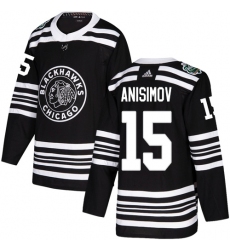 Men's Adidas Chicago Blackhawks #15 Artem Anisimov Authentic Black 2019 Winter Classic NHL Jersey