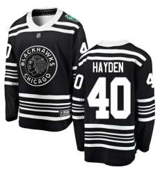 Men's Chicago Blackhawks #40 John Hayden Black 2019 Winter Classic Fanatics Branded Breakaway NHL Jersey