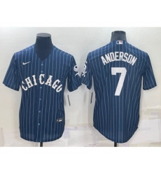 Men's Chicago White Sox #7 Tim Anderson Navy Cool Base Stitched Jersey
