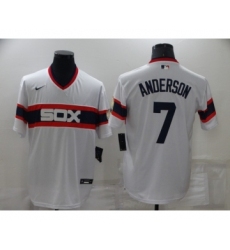 Men's Chicago White Sox #7 Tim Anderson White Pullover Stitched MLB Cool Base Nike Jersey