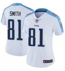 Women's Nike Tennessee Titans #81 Jonnu Smith Elite White NFL Jersey