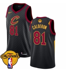 Youth Nike Cleveland Cavaliers #81 Jose Calderon Swingman Black 2018 NBA Finals Bound NBA Jersey Statement Edition