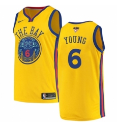 Men's Nike Golden State Warriors #6 Nick Young Swingman Gold 2018 NBA Finals Bound NBA Jersey - City Edition