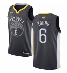 Youth Nike Golden State Warriors #6 Nick Young Swingman Black Alternate 2018 NBA Finals Bound NBA Jersey - Statement Edition