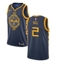 Men's Nike Golden State Warriors #2 Jordan Bell Swingman Navy Blue NBA Jersey - City Edition