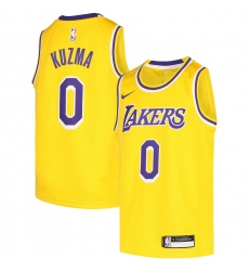 Youth Los Angeles Lakers #0 Kyle Kuzma Nike Gold 2020-21 Swingman Jersey