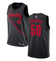 Women's Nike Portland Trail Blazers #50 Caleb Swanigan Swingman Black NBA Jersey - 2018 19 City Edition