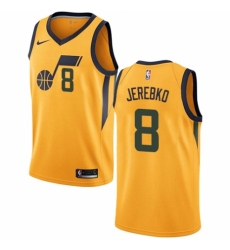 Youth Nike Utah Jazz #8 Jonas Jerebko Swingman Gold NBA Jersey Statement Edition