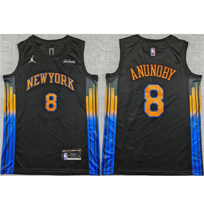 Men's New Yok Knicks #8 OG Anunoby Statement Edition Stitched Jersey