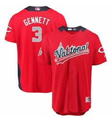 Men's Majestic Cincinnati Reds #3 Scooter Gennett Game Red National League 2018 MLB All-Star MLB Jersey