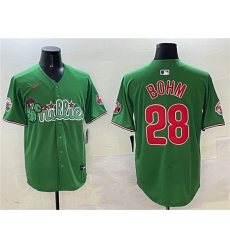 Men's Philadelphia Phillies #28 Alec Bohm Green Phanatic Limited Stitched Jersey
