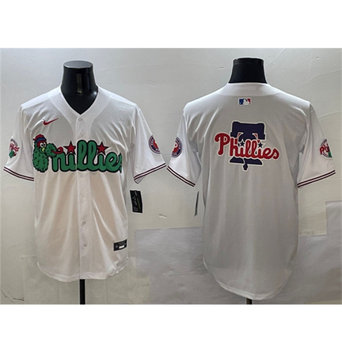 Men's Philadelphia Phillies Team Big Logo White Phanatic Limited Stitched Jersey