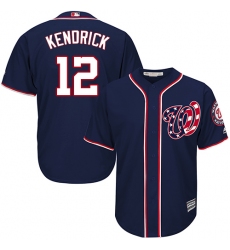 Men's Majestic Washington Nationals #12 Howie Kendrick Replica Navy Blue Alternate 2 Cool Base MLB Jersey