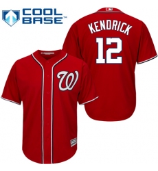 Men's Majestic Washington Nationals #12 Howie Kendrick Replica Red Alternate 1 Cool Base MLB Jersey