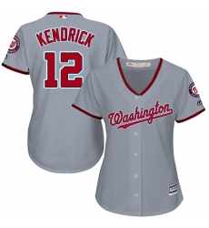 Women's Majestic Washington Nationals #12 Howie Kendrick Authentic Grey Road Cool Base MLB Jersey