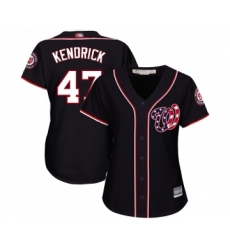 Women's Washington Nationals #47 Howie Kendrick Replica Navy Blue Alternate 2 Cool Base Baseball Jersey