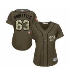 Women's Washington Nationals #63 Sean Doolittle Authentic Green Salute to Service Baseball Jersey