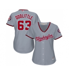 Women's Washington Nationals #63 Sean Doolittle Replica Grey Road Cool Base Baseball Jersey