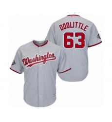 Youth Washington Nationals #63 Sean Doolittle Authentic Grey Road Cool Base 2019 World Series Bound Baseball Jersey