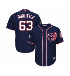 Youth Washington Nationals #63 Sean Doolittle Authentic Navy Blue Alternate 2 Cool Base 2019 World Series Bound Baseball Jersey