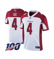 Men's Arizona Cardinals #4 Andy Lee White Vapor Untouchable Limited Player 100th Season Football Jersey